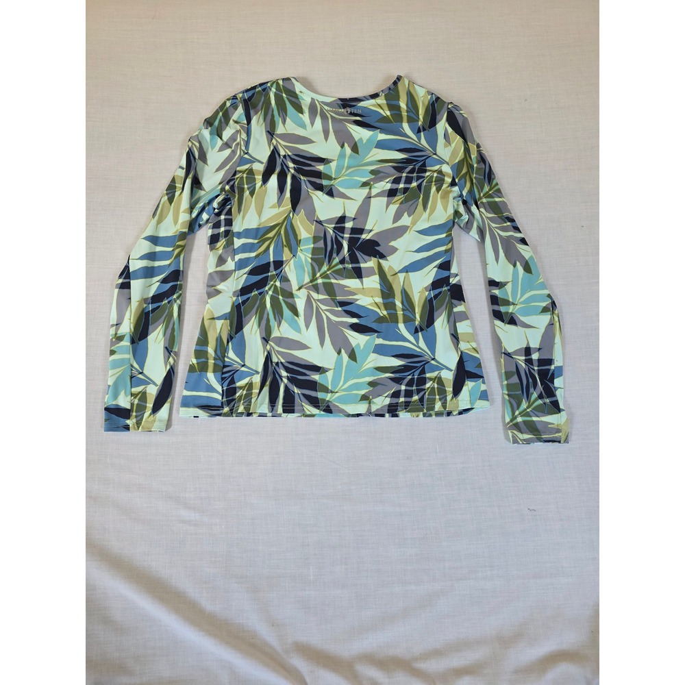 Hang Ten Sunray LS Sun Tee Rash Guard Mint Leaf UPF 50 XL Blue Green Surf Top - Picture 8 of 8